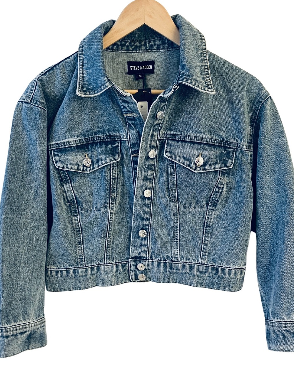 NWT Steve Madden Raleigh Denim Jacket | Forever Blue | Size Medium - Picture 4 of 12